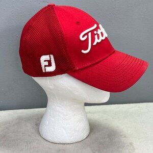 Titleist Footjoy Pro V1 New Era Hat Cap Red Fitted Small Medium Golf FJ